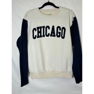 New York Popular Men's Two Toned Chicago Long Sleeve Sweatshirt SZ M Fleece